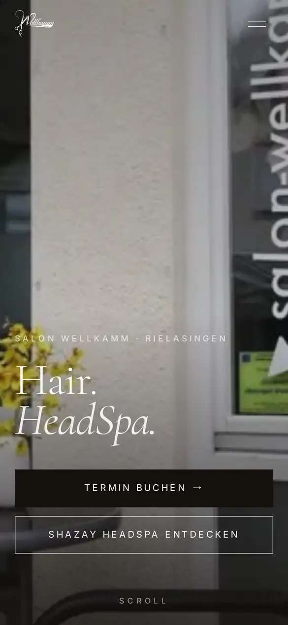 Startseite von Salon Wellkamm auf dem Handy