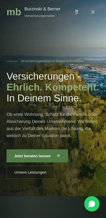Startseite von burzinski-berner.de auf dem Handy